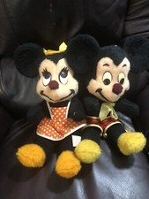 Vintage California Stuffed Toys Disney Mickey and Minnie Mouse Plush Set 15 in.