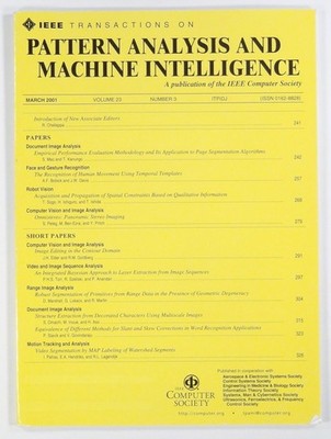 2001 Mar PATTERN ANALYSIS & MACHINE INTELLIGENCE computer vision ML AI robotics