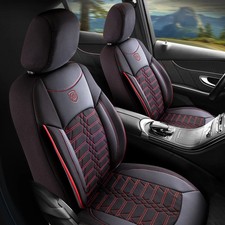 Sitzbezüge passend für Subaru Forester in Schwarz-Rot mit Rückentasche