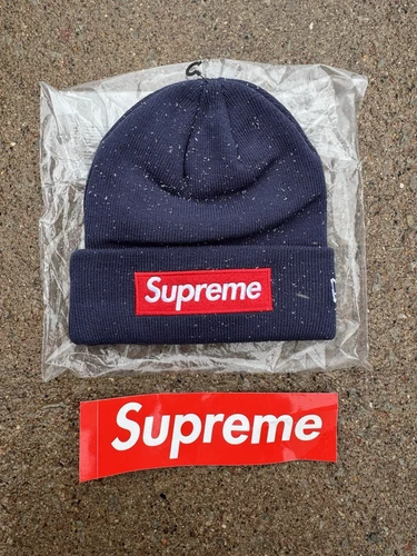 Bonnet Supreme New Era Box Logo, bleu marine, FW24