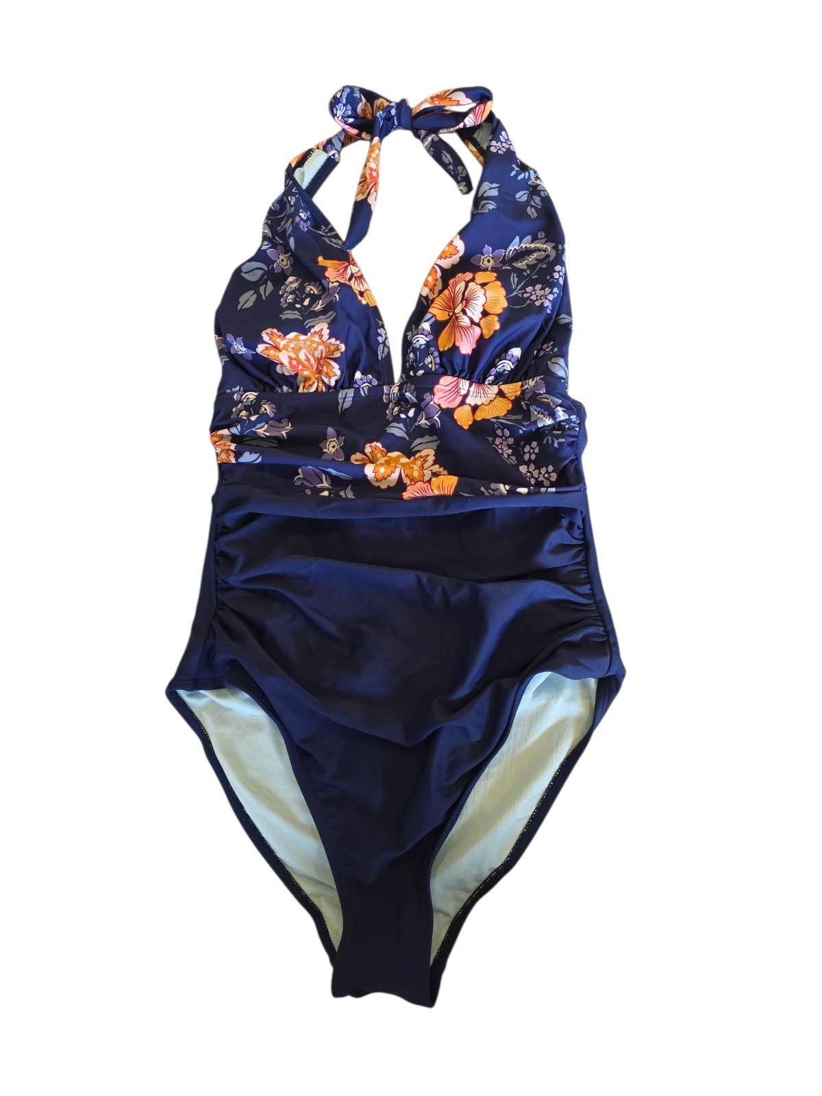 NWT Cupshe Boho Floral Halter Tummy Control One-Piece Swimsuit