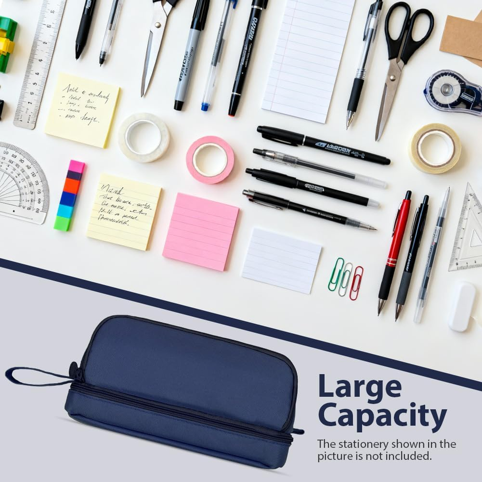 AUEJACKY Astuccio Grande Capacità Astuccio Portapenne Scuola Astuccio Studenti Cartoleria Sacchetti Portapenne con 4 Scomparti per studenti, bambino, bambina e ufficio (Rosa