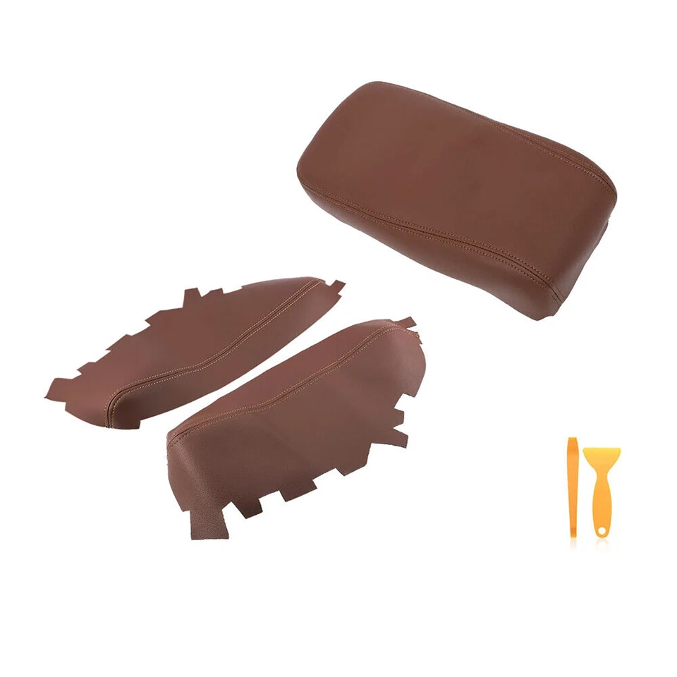 Brown Console Lid Armrest & Door Panel Leather Cover For Toyota Avalon 2013-18 - Image 2 of 4