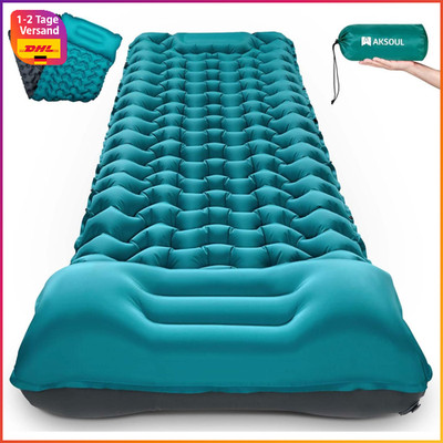 Isomatte Camping Aufblasbar Ultraleicht Faltbar Mit Kissen 200x65cm Outdoor