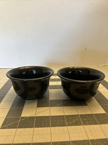 2- Fiesta Bouillon Cup Bowl Black 7 oz Post 86 Contemporary Homer Laughlin HLC