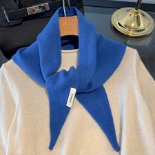 Image of Wool Knitted Triangular Scarf Warm Warm Shawl New Triangle Knit Scarves Winter