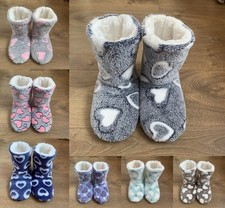 Ladies Slippers Womens Boots Ankle Indoor Winter Warm Fur Booties UK Size 3-9