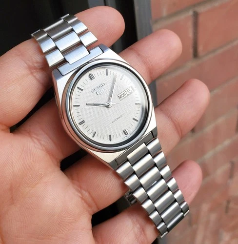 Seiko SKXF53 1994 White Waffle Sunburst Dial Retro Ultra Rare Vintage Auto JDM