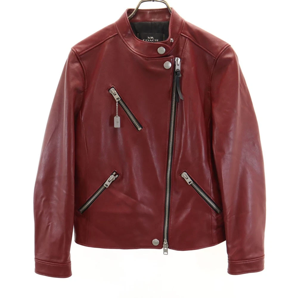 Coach Leather Outer Shell Red Coats, Jackets & Vests for Women for