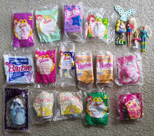 Lot of 19 McDonalds Happy Meal Toys Barbie figures Vintage 1990s NIB