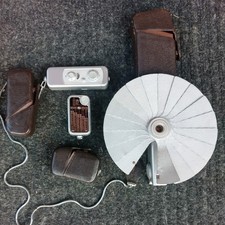 MINOX Wetzlar III Subminiature Camera  Light Meter  Flash Hood  Chain