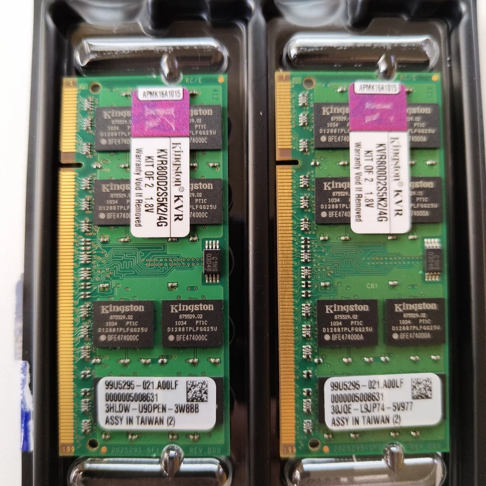 Kingston 4 GB Kit (2x2 GB Modules) 800MHz DDR2 SODIMM KVR800D2S5K2/4G - Image 2 of 2