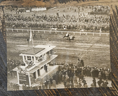 Rare 1923 Press Photo - Zev vs. Papyrus, $100K International Match Race, Belmont