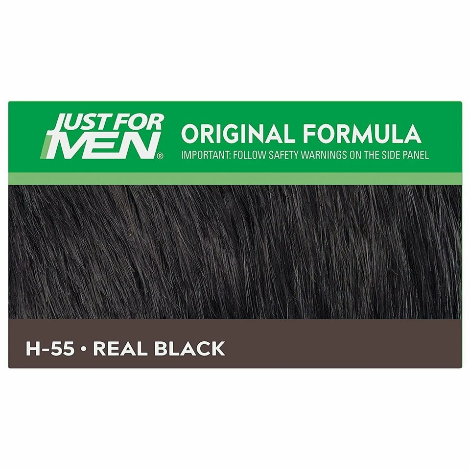 Champú para color de cabello fórmula original Just for Men H-55 negro real paquete de 1 unidad de 3 Foto 3 de 4