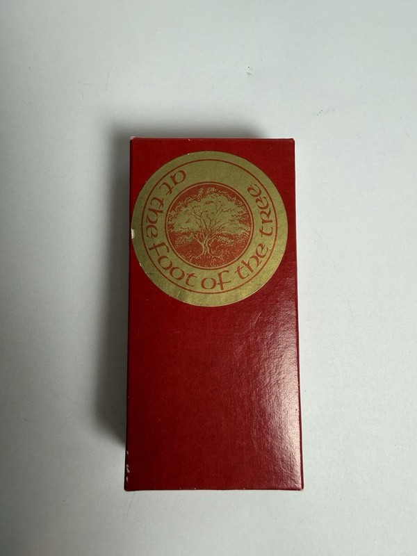 A Tree Chinese-Style Seal/Chop Stamp Set Gold Tone Metal in Red Box