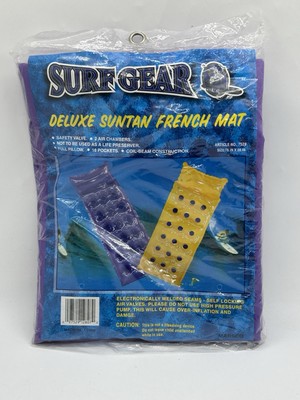 Vintage Vinyl Pool Float Deluxe French Style Mat 76 x28  NOS Purple