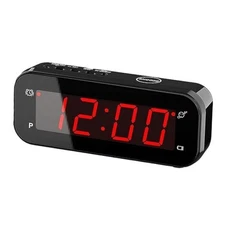 Small Digital Alarm Clock with Temperature Display - Battery Red Display
