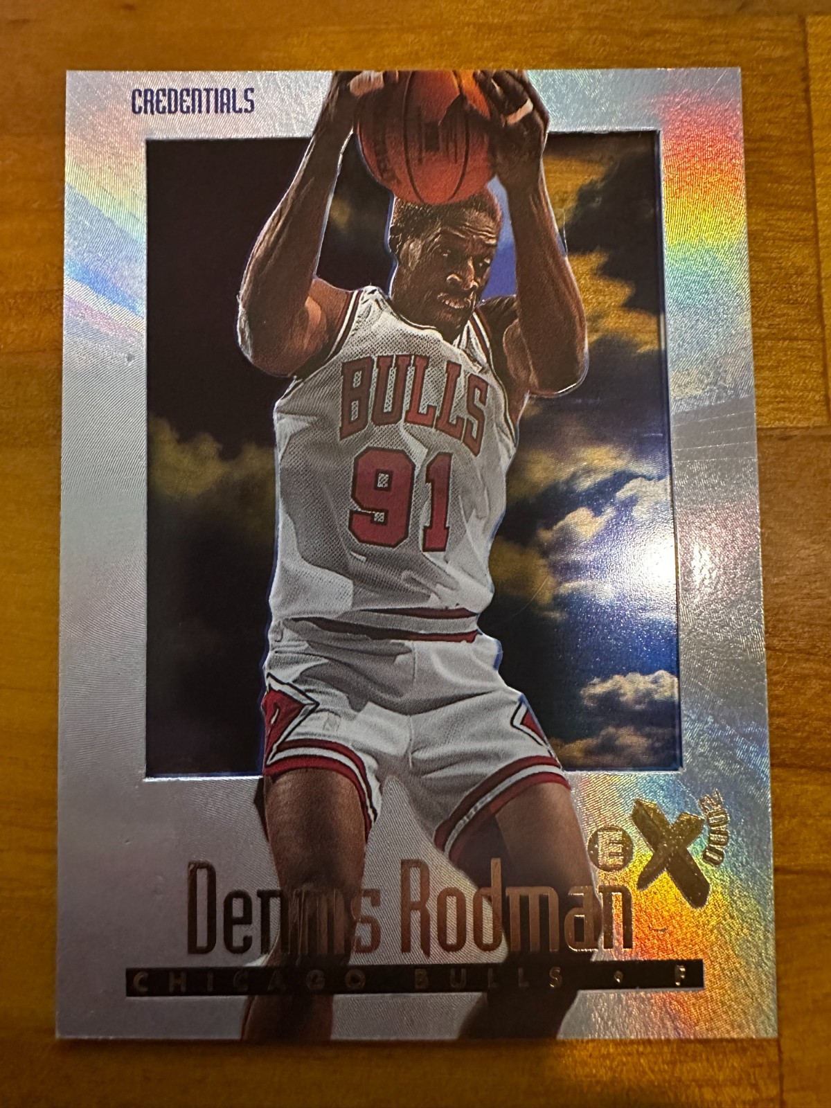 1996-97 Skybox EX2000 Dennis Rodman Credentials /499 Card #11 Bulls HOF SSP