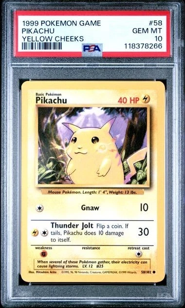 Pokémon TCG Professional Sports Authenticator (PSA) Base Set Grade