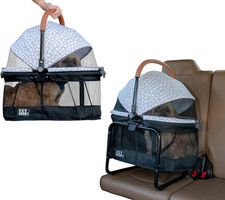 No-Zip View 360 Pet Carrier  Car Seat with Booster Seat Frame for Small Dogs 