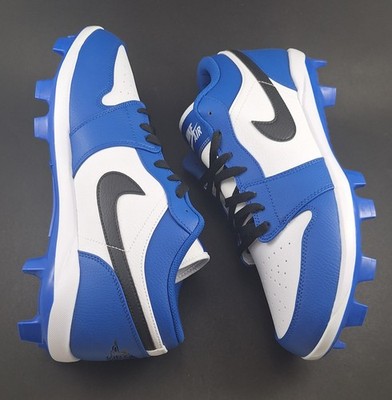 Nike Air Jordan 1 Low Blue Black White Baseball Cleats  display picture 2