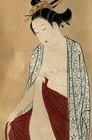 Rare scroll painting depicting young beautiful girl 18th century ZN22