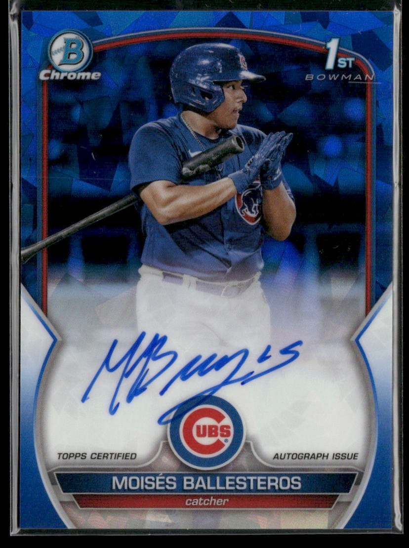 2023 Bowman Sapphire Moises Ballesteros Chrome Prospect Auto Sapphire Cubs 1st