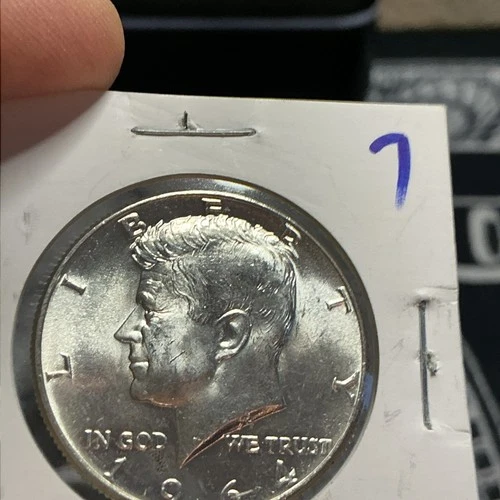 1964 Kennedy Half Dollar Uncirculated 90% Silver 50C United States Coin #7