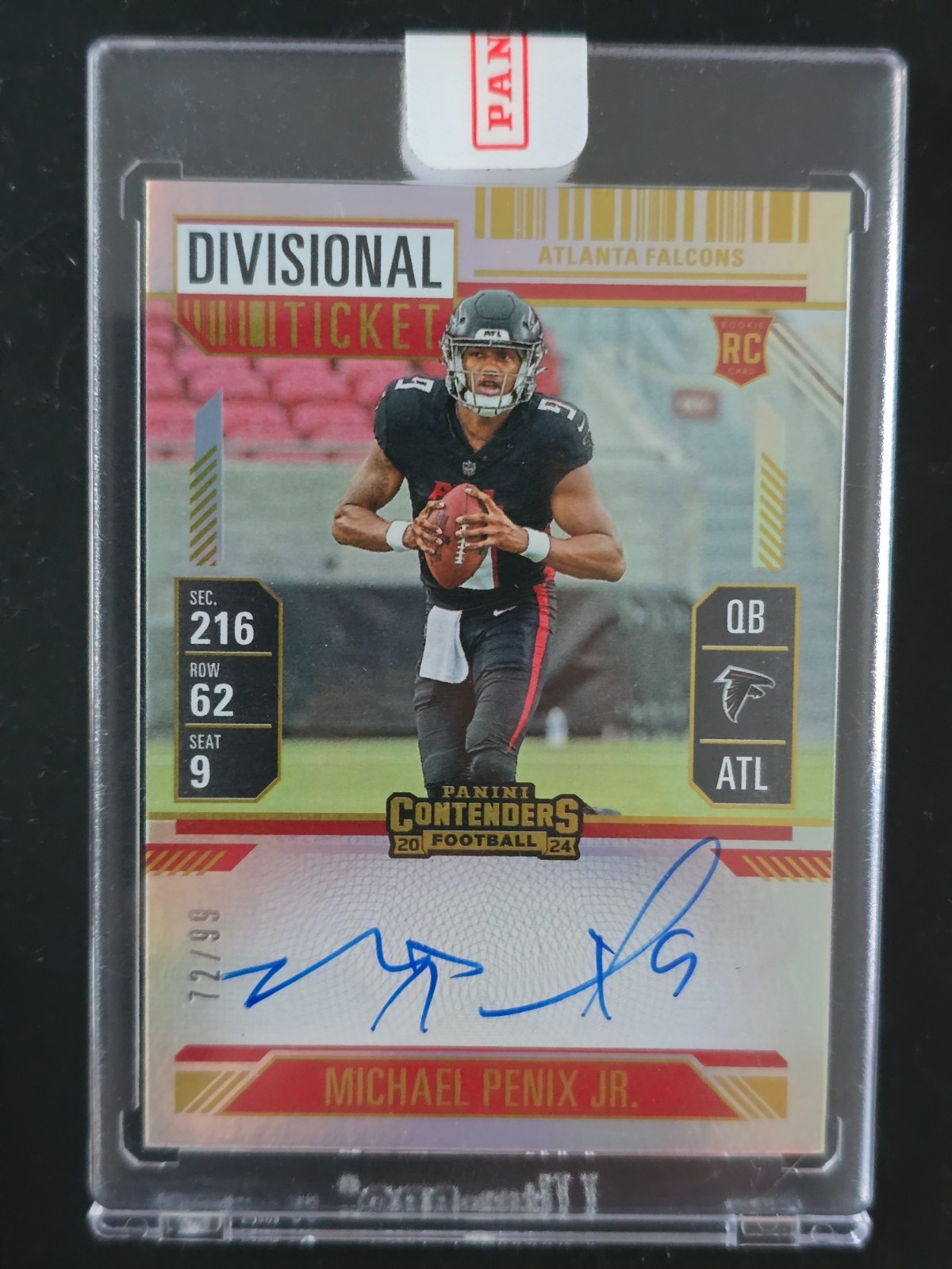 🔥 2024 CONTENDERS MICHAEL PENIX JR. #102 DIVISIONAL TICKET ROOKIE AUTO RC /99