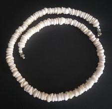 1970's Authenic Hawaiin Puka Shell Surfer Choker Necklace 18" W/ Barrel Closure