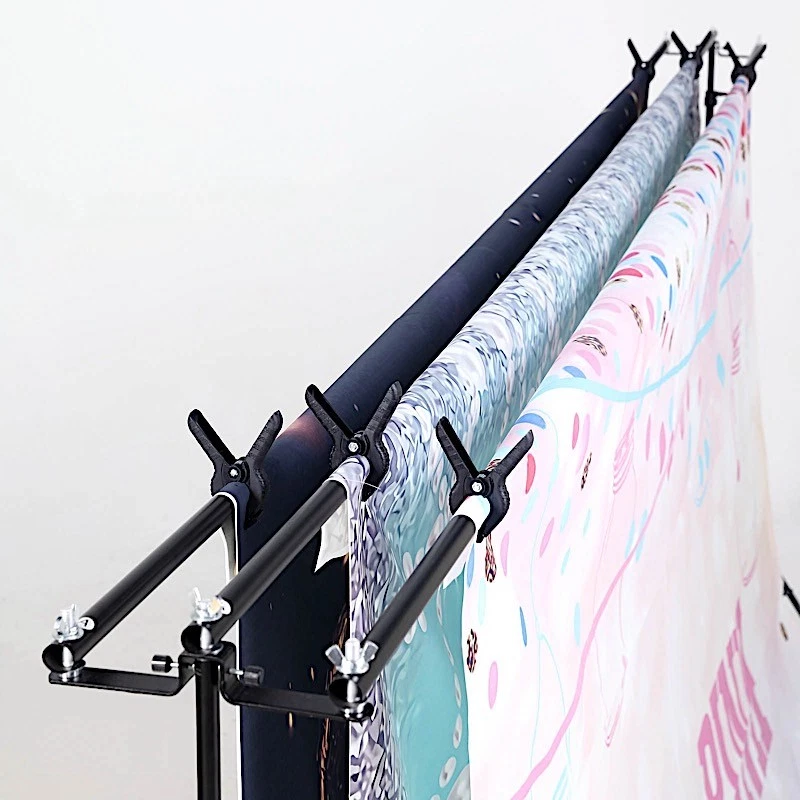 8x10 ft Black Triple Crossbar Adjustable Photo Backdrop Stand Party Supplies - Image 3 of 4