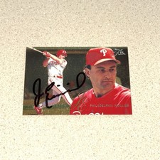 JIM EISENREICH autographed signed 1995 #179 FLAIR CARD PHILADELPHIA PHILLIES