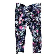 RBX Patterned Stretch Moisture Wick Capri Cropped Leggings XXL 2XL Gym Running