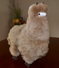 Brand New Handmade In Peru 11- 12" Tall Standing Plush Alpaca Llama #EBPACA205