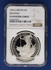 2004 Royal Mint 1oz Silver Proof Britannia £2 coin NGC PF69 with Case & COA