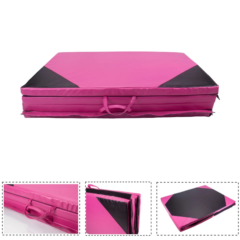 4'x8'x2" Gimnasia Gimnasio Plegable Ejercicio Aeróbicos Tumbling Play Yoga Mat Foto 3 de 4