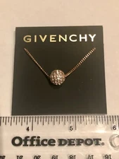 GIVENCHY FIREBALL ROSEGOLD NECKLACE CRYSTAL BALL 60252574-9DH Authentic