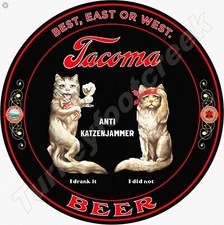 Tacoma Beer 11.75" Round Metal Sign