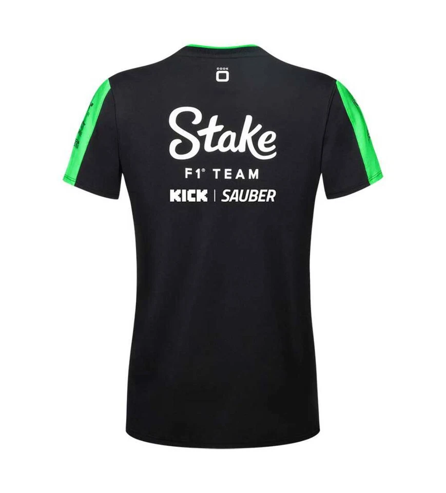 Camiseta negra Stake F1 Kick Sauber Team para mujer Foto 2 de 2