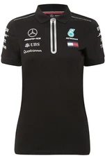 Mercedes AMG Tommy  Women's F1 Team Polo Shirt Black  NEW DDP NO US CUSTOMS FEE