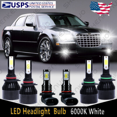 For Chrysler 300C 2005 2006 2007 2008 2009 6X LED Headlight + Fog Light Bulb C9B