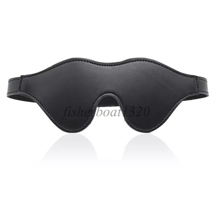 Soft Leather Blindfold Mask Black