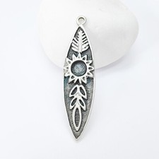 Silver Flower Charms, Boho Charms, Earring, Silver Dangle Pendant, Necklace
