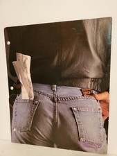 Vintage 1987 Stash It Class Act Man Butt Pocket Folder For Trapper Keeper Black