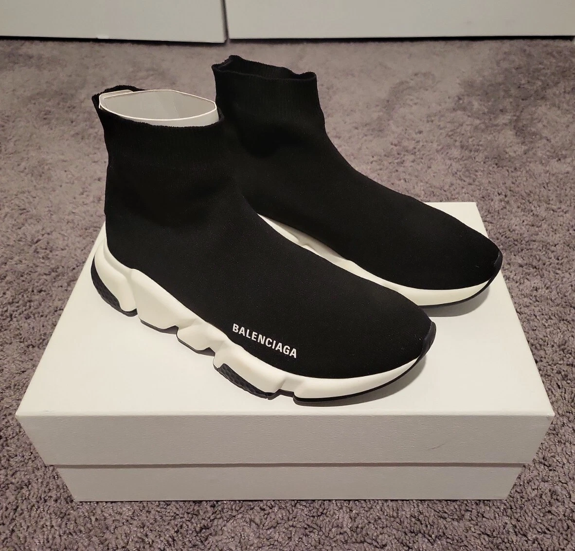 Balenciaga Speed Trainer Shoes Men 2018 Black White US8 EU41 530349W05G01000