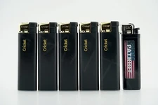 6 items 5x Cricket Regular Flame Disposable Lighters And 1x Patriot Disposable