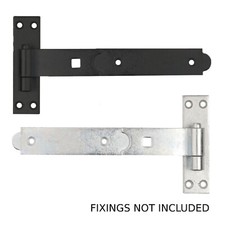 Gate Hinges Hook and Band Garden Pins Set Kit Metal Galvanised Black Heavy Duty