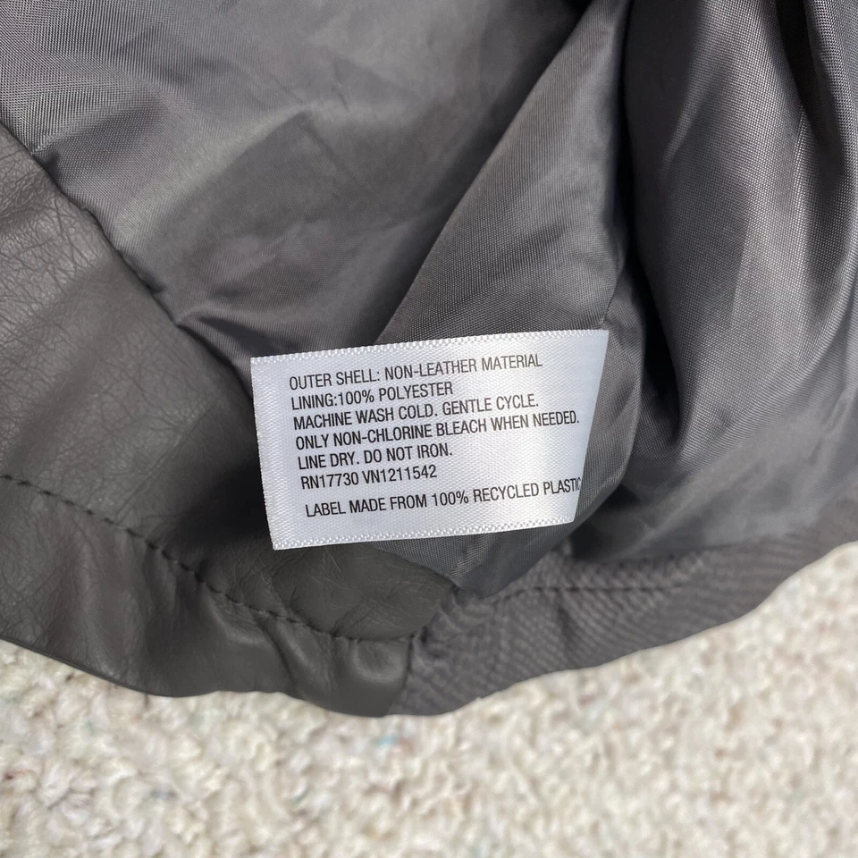 Xhilaration Juniors куртка sz XL серый змеиной кожи искусственной кожи полный молнии с подкладкой - Изображение 4 из 4