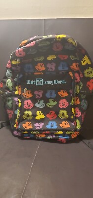 Walt Disney World Disney Parks Authentic Backpack Multi Color. ''NEEDS A ZIPPER''