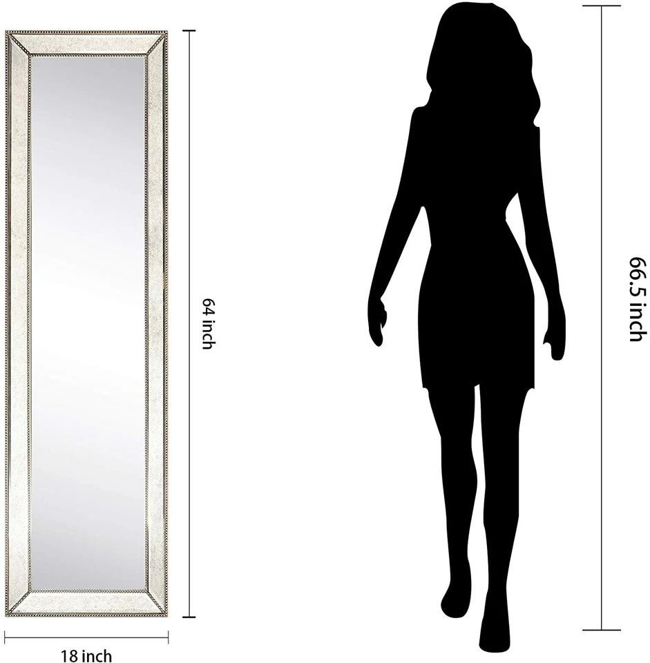 Tall Freestanding Mirror For Bedroom Bathroom Modern Chic Floor Standing Leaning - Image 4 of 4